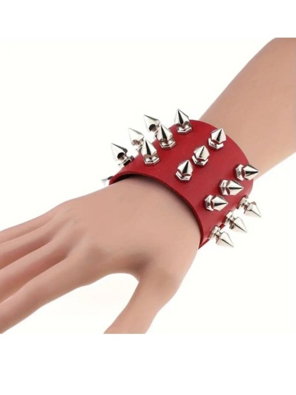 Spike Cuff Bracelet Leather Edgy Rock Punk Rivet Wrist Bangle Goth Scene Rave
